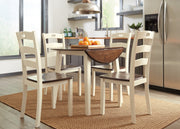 Woodanville Cream/Brown 5 - Piece Drop Leaf Dining Set - DMV FurnitureDining Room Set
