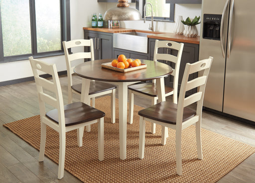 Woodanville Cream/Brown 5 - Piece Drop Leaf Dining Set - DMV FurnitureDining Room Set
