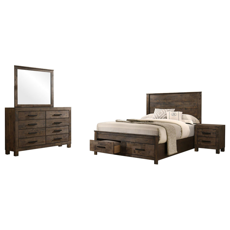 Woodmont 4-piece California King Bedroom Set Golden Brown - 222631KW-S4