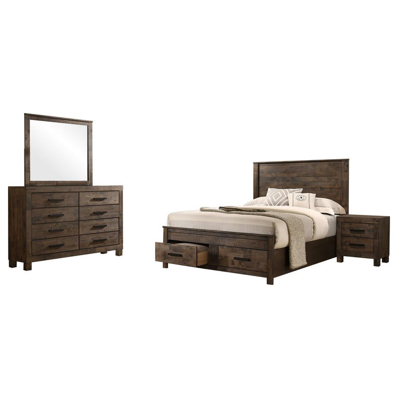 Woodmont 4-piece Queen Bedroom Set Rustic Golden Brown - 222631Q-S4