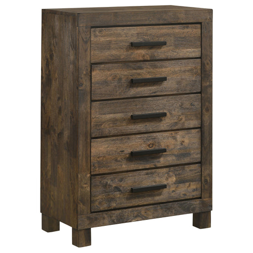 Woodmont 5-drawer Bedroom Chest Rustic Golden Brown - 222635