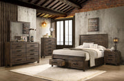 Woodmont California King Storage Bed Rustic Golden Brown - 222631KW