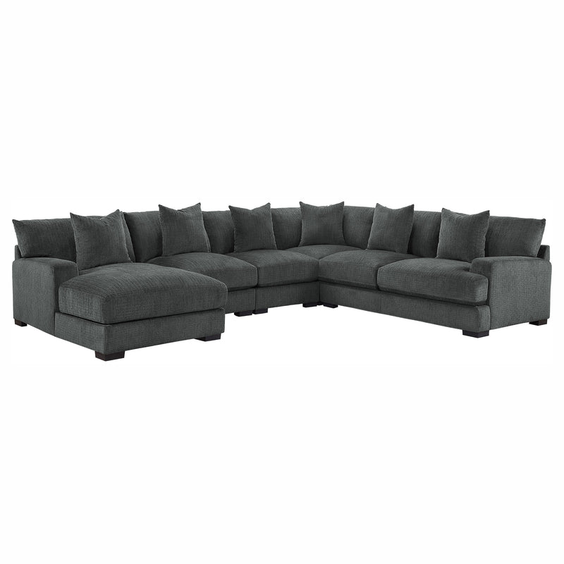 Worchester Dark Gray 5 - Piece LAF Modular Sectional - DMV FurnitureSectional