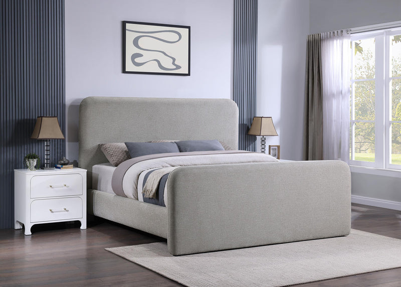 Wren Upholstered Eastern King Panel Bed Grey - 302052KE