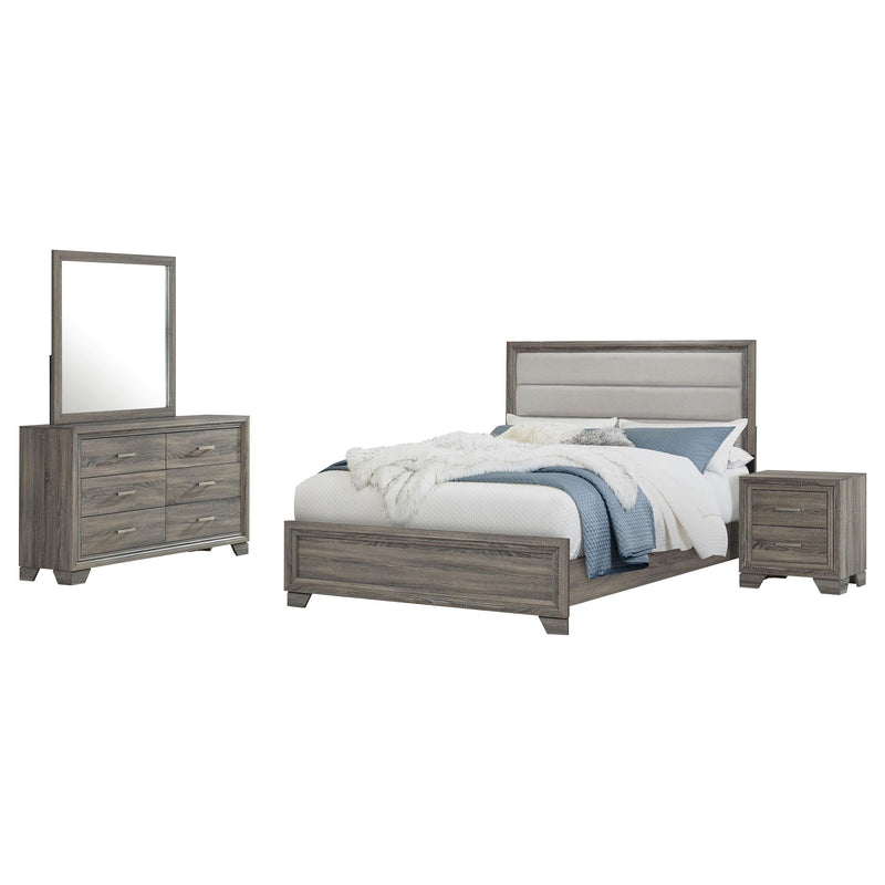 Wright 4-piece Eastern King Bedroom Set Brown Oak - 223341KE-S4