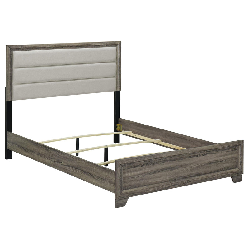 Wright 52-inch Upholstered California King Bed Brown Oak - 223341KW