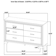 Wright 6-drawer Dresser Cabinet Brown Oak - 223343