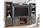 Wynnlow Gray 4 - Piece Entertainment Center with Electric Fireplace - DMV FurnitureEntertainment Center
