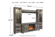 Wynnlow Gray 4 - Piece Entertainment Center with Electric Fireplace - DMV FurnitureEntertainment Center