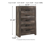 Wynnlow Gray Full Crossbuck Panel Bed and 2 Chests - B440B40