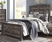Wynnlow Gray Queen Crossbuck Panel Bed, Chest and Nightstand - B440B28