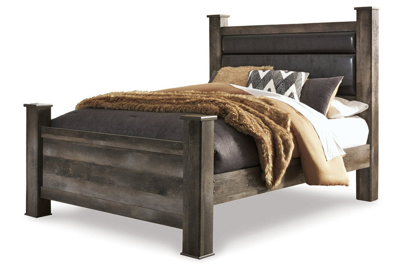 Wynnlow Gray Queen Upholstered Poster Bed - DMV FurnitureQueen Bed