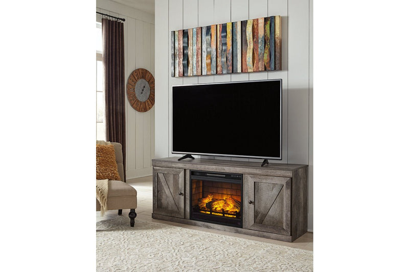 Wynnlow Gray TV Stand with Electric Fireplace - DMV FurnitureTV Stand