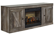 Wynnlow Gray TV Stand with Electric Fireplace - DMV FurnitureTV Stand