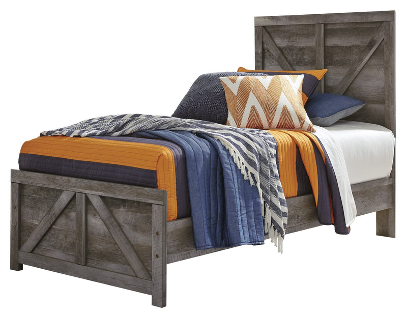 Wynnlow Gray Twin Crossbuck Panel Bed - DMV FurnitureTwin Bed