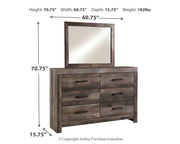 Wynnlow King Panel Bed with Mirrored Dresser and 2 Nightstands in Gray - PKG005683