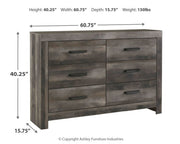 Wynnlow King Panel Bed with Mirrored Dresser and Nightstand in Gray - PKG014054