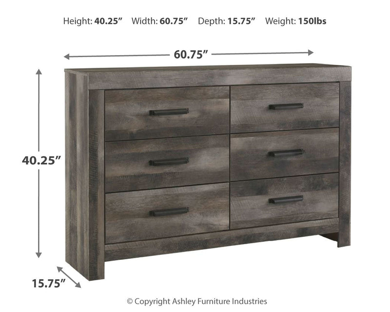 Wynnlow King Panel Bed with Mirrored Dresser and Nightstand in Gray - PKG014054
