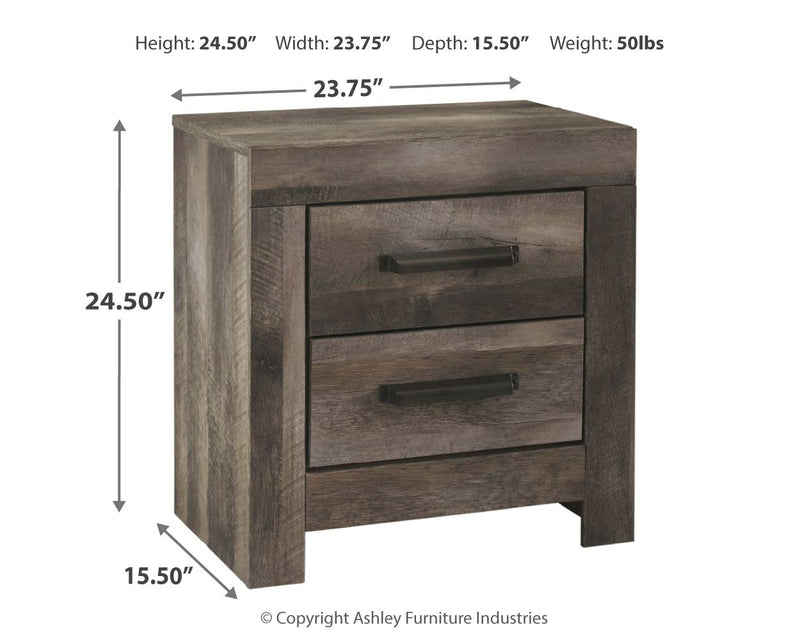 Wynnlow King Panel Bed with Mirrored Dresser, Chest and 2 Nightstands in Gray - PKG006365