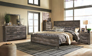 Wynnlow King Panel Bed with Mirrored Dresser, Chest and 2 Nightstands in Gray - PKG006365