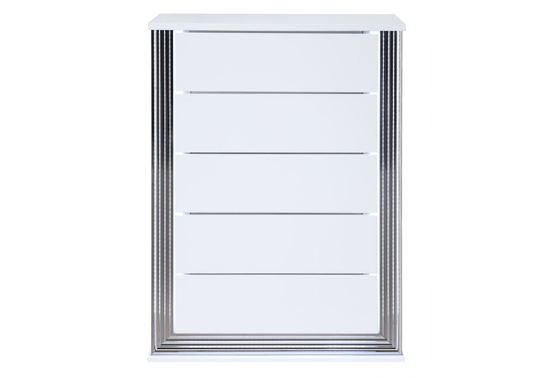 Ylime Smooth White Chest With Led - DMV FurnitureChest