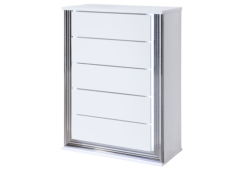 Ylime Smooth White Chest With Led - DMV FurnitureChest