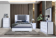 Ylime Smooth White Dresser With Led - DMV FurnitureDresser