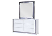 Ylime Smooth White Dresser With Led - DMV FurnitureDresser
