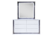 Ylime Smooth White Dresser With Led - DMV FurnitureDresser