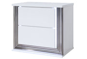 Ylime Smooth White Nightstand With Led - DMV FurnitureNightstand