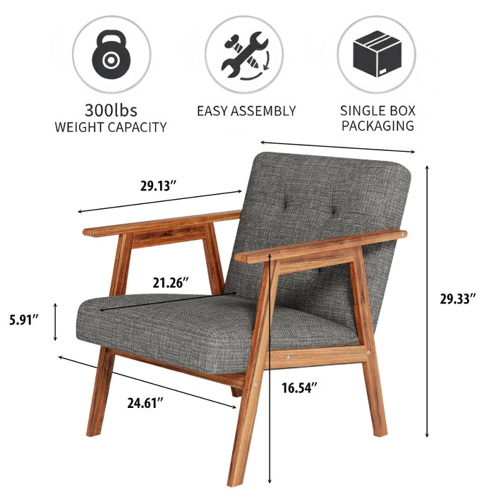 YM18835ACD02 Accent Chair (Gray) - YM18835ACD02