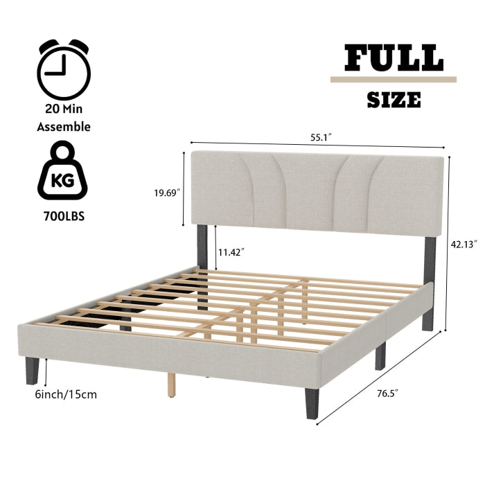 YM18835FSB01 Full Bed (Beige) - YM18835FSB01