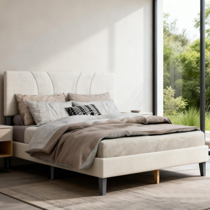 YM18835FSB01 Full Bed (Beige) - YM18835FSB01