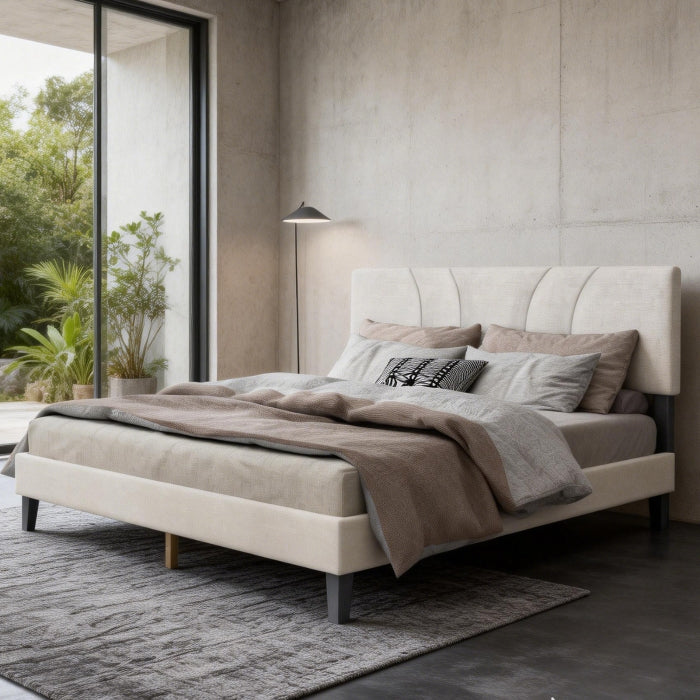 YM18835FSB01 Full Bed (Beige) - YM18835FSB01