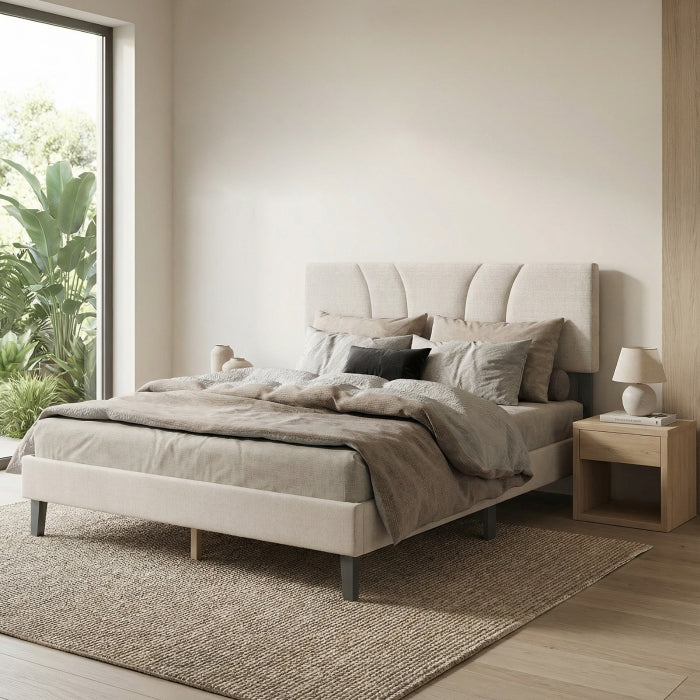 YM18835FSB01 Full Bed (Beige) - YM18835FSB01
