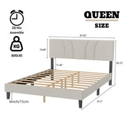 YM18835QSB01 Queen Bed (Beige) - YM18835QSB01