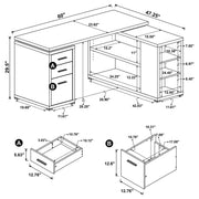 Yvette 60-inch 3-drawer L-Shape Computer Desk Mango - 800786