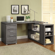 Yvette 60-inch 3-drawer L-Shape Computer Desk Weathered Grey - 800518