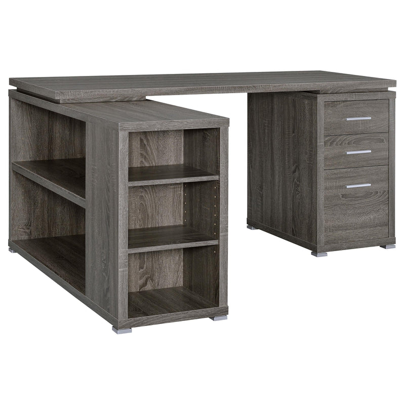 Yvette 60-inch 3-drawer L-Shape Computer Desk Weathered Grey - 800518