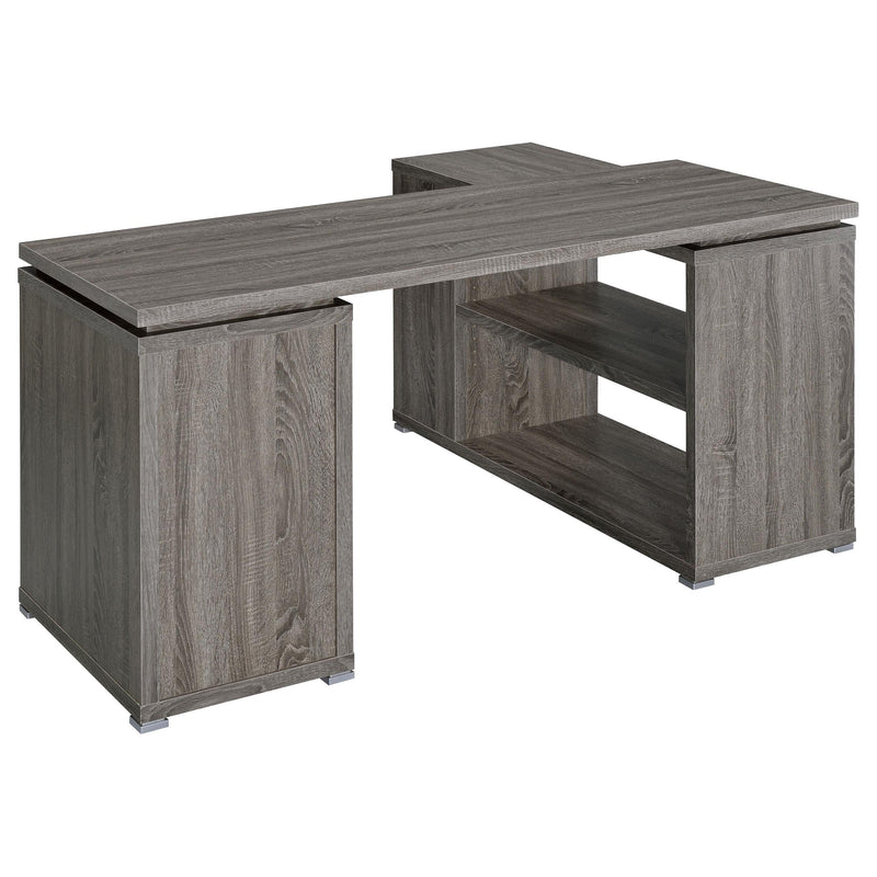 Yvette 60-inch 3-drawer L-Shape Computer Desk Weathered Grey - 800518