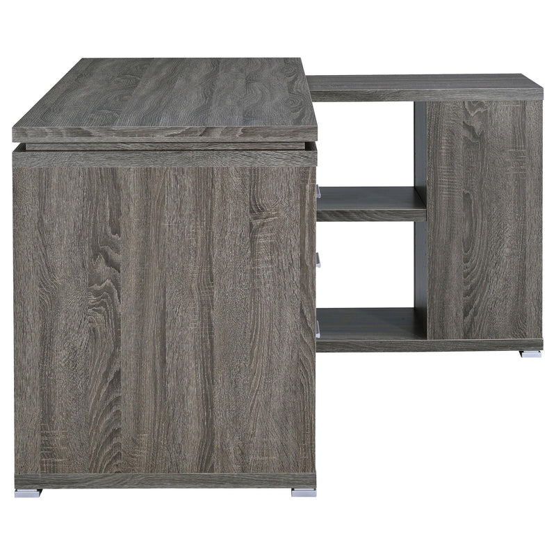 Yvette 60-inch 3-drawer L-Shape Computer Desk Weathered Grey - 800518