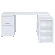 Yvette 60-inch 3-drawer L-Shape Computer Desk White - 800516