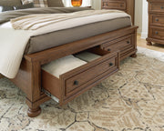Zackaryn Warm Brown California King Sleigh Storage Bed - PCB807B9