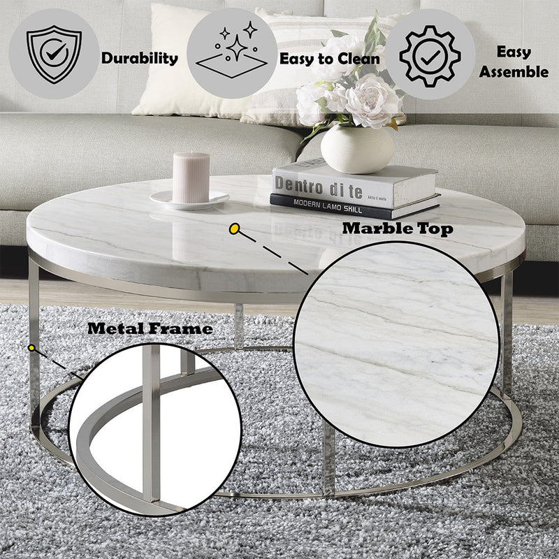 Zaidee COFFEE TABLE W/MARBLE - LV02795