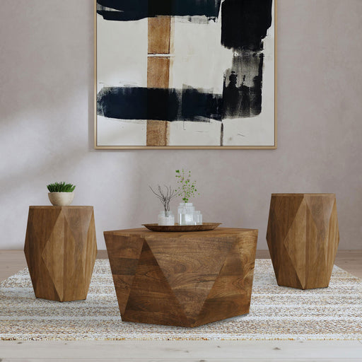 Zalika 3-piece Solid Wood Coffee and End Table Set Natural - 724188-S3