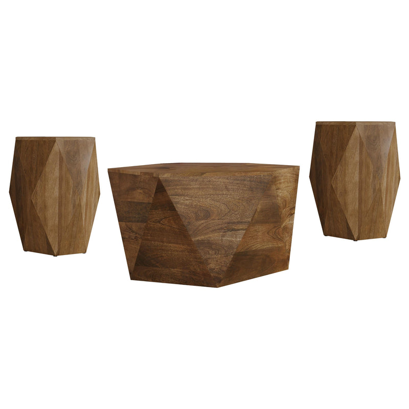 Zalika 3-piece Solid Wood Coffee and End Table Set Natural - 724188-S3