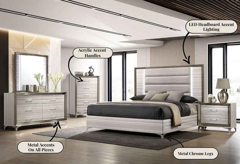 Zambrano White Queen Bed Group - DMV FurnitureBedroom Set