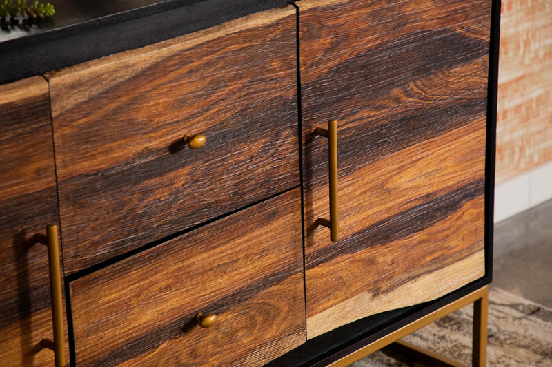Zara 2-door 57-inch Wood Accent Storage Cabinet Black Walnut - 953466