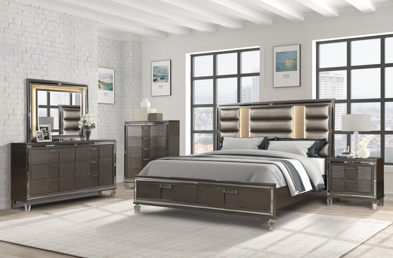 Zara Charcoal Queen 4 Piece - ZARA-CH-Q-4PC