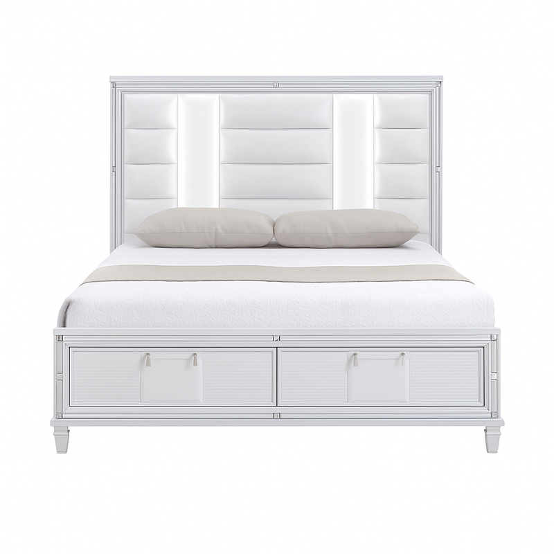 Zara White King Bed - ZARA-WT-K-BED